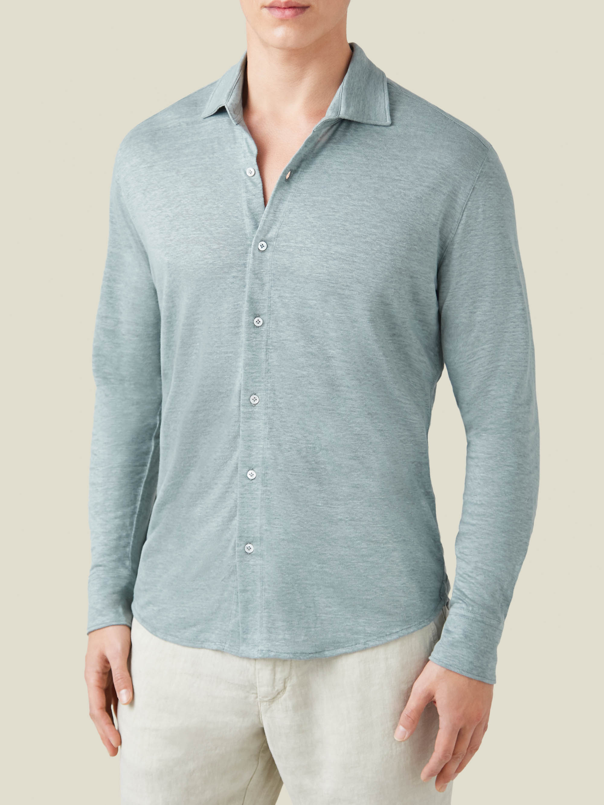 LUCA FALONI LINEN JERSEY SHIRT