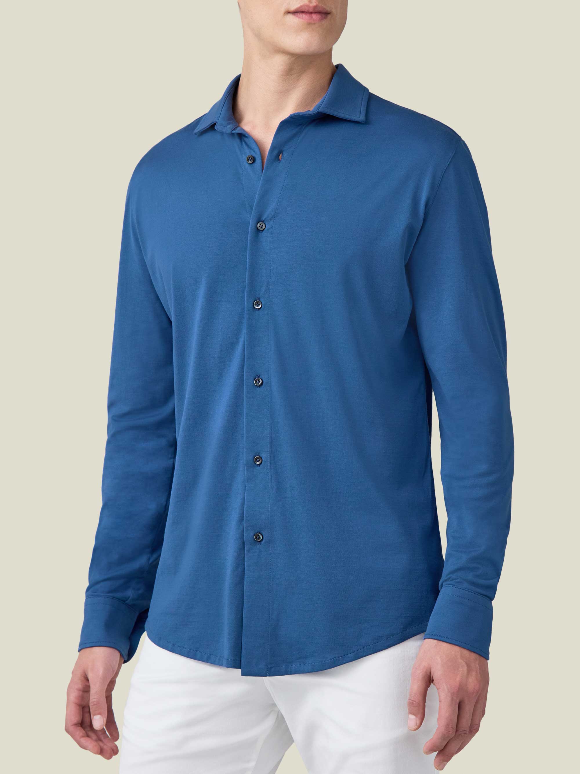 Luca Faloni Silk-cotton Como Shirt In Royal Blue