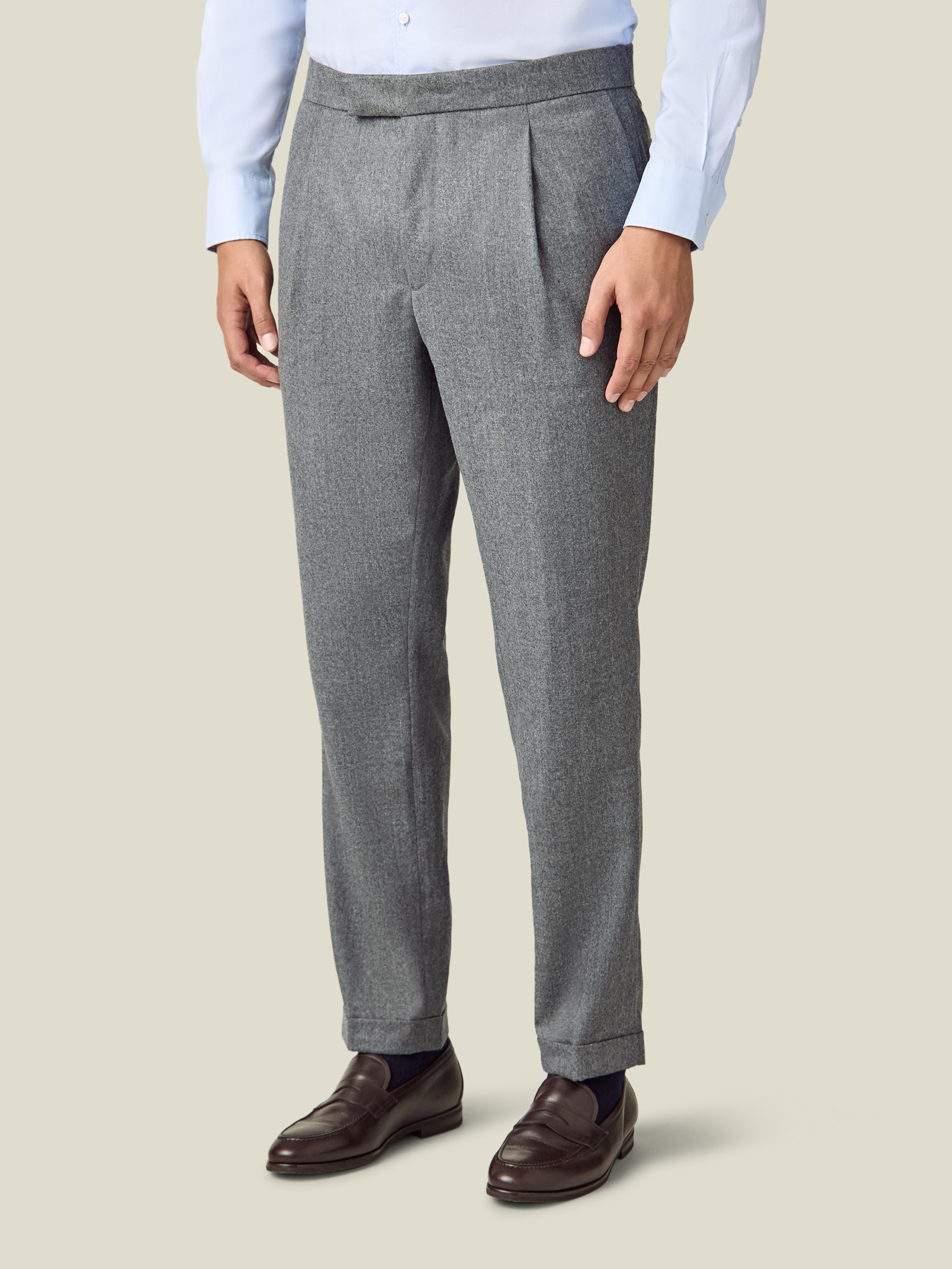 Luca Faloni Wool Pleated Trousers In Gray