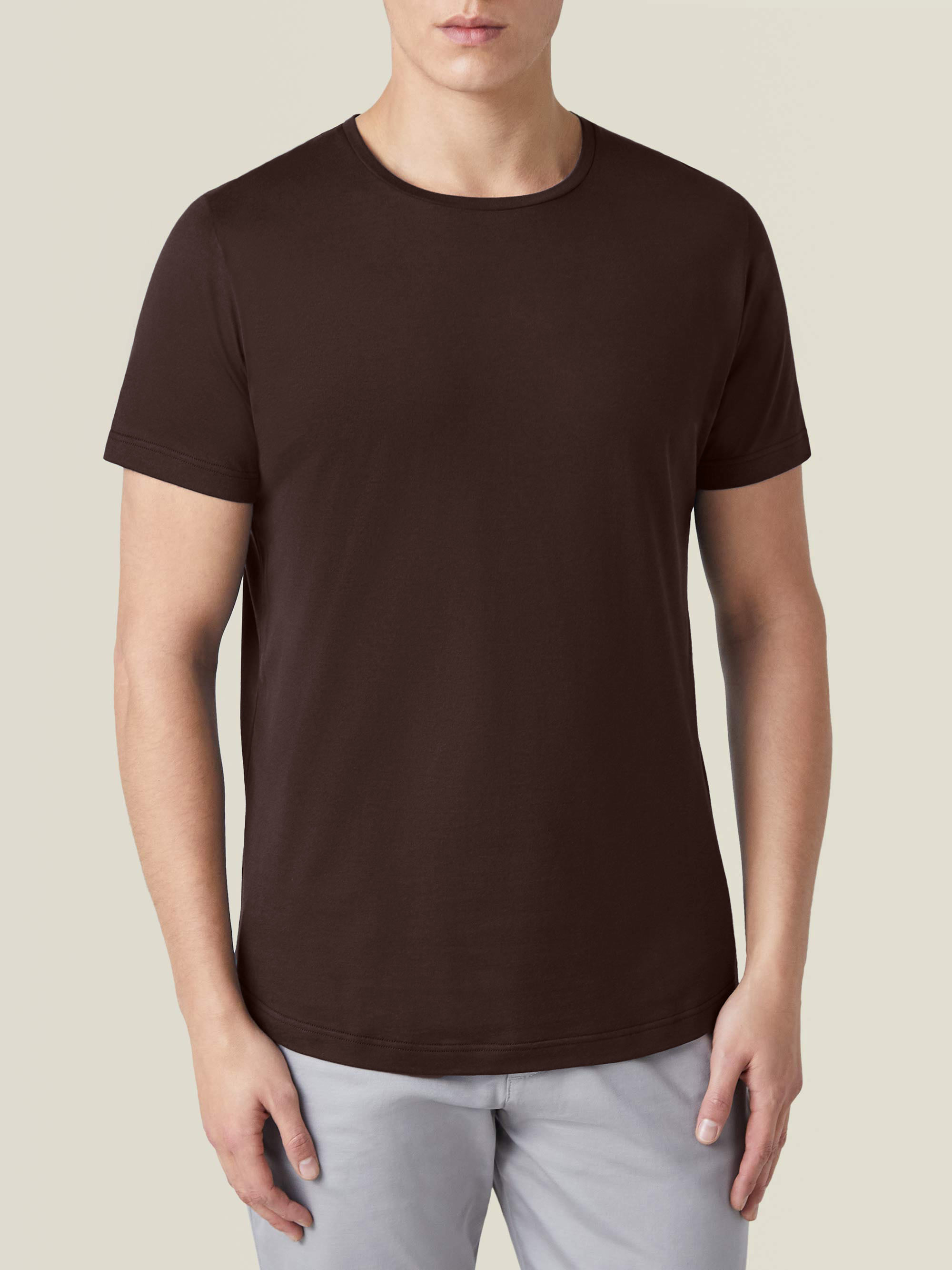 Luca Faloni Silk-cotton T-shirt In Brown