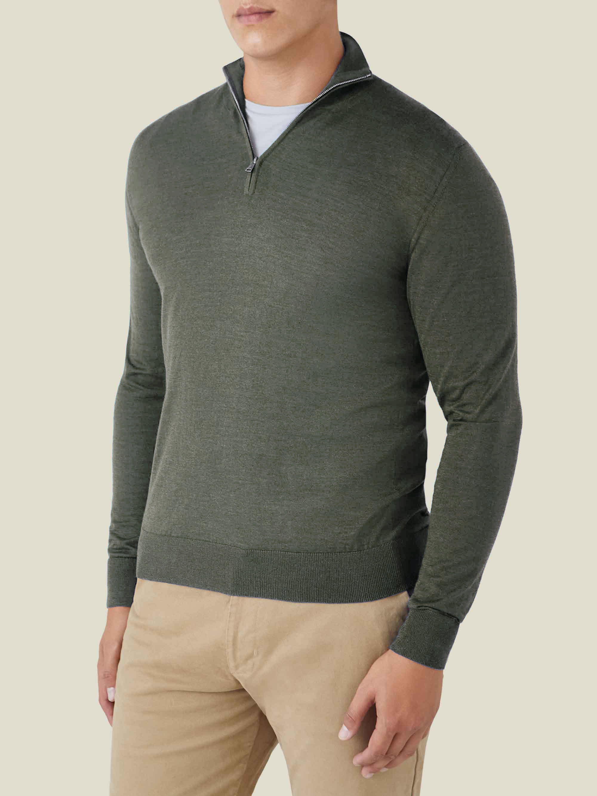 Luca Faloni Zip-up In Moss Green