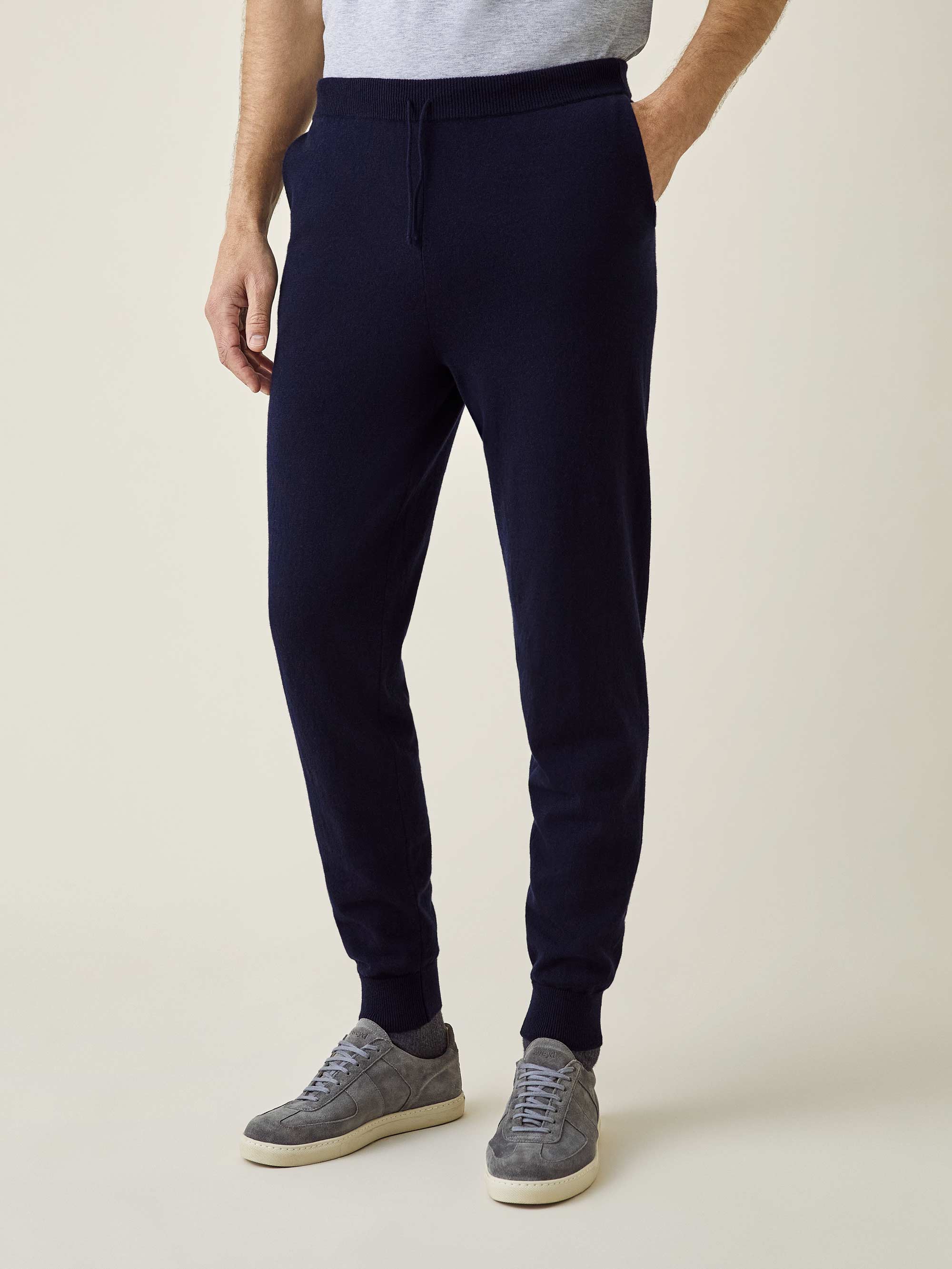 Luca Faloni 2-ply Cashmere Joggers In Midnight Blue