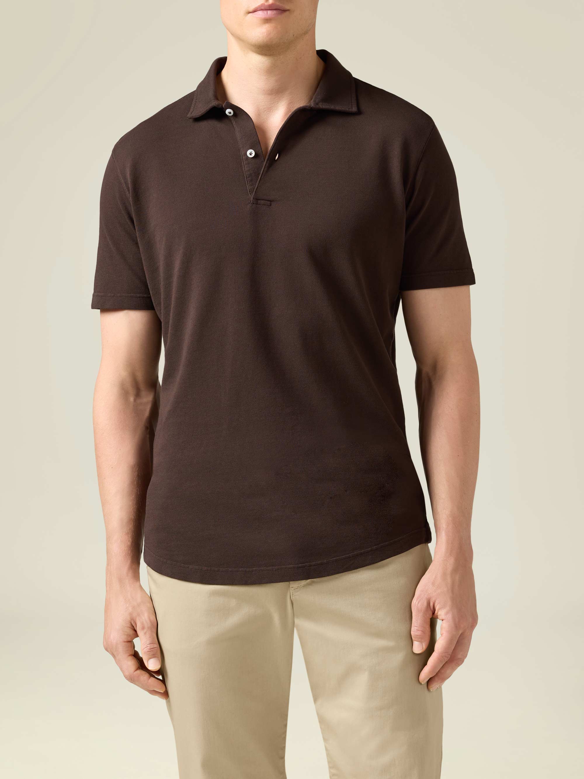 Luca Faloni Cotton Piqué Classic Polo In Brown