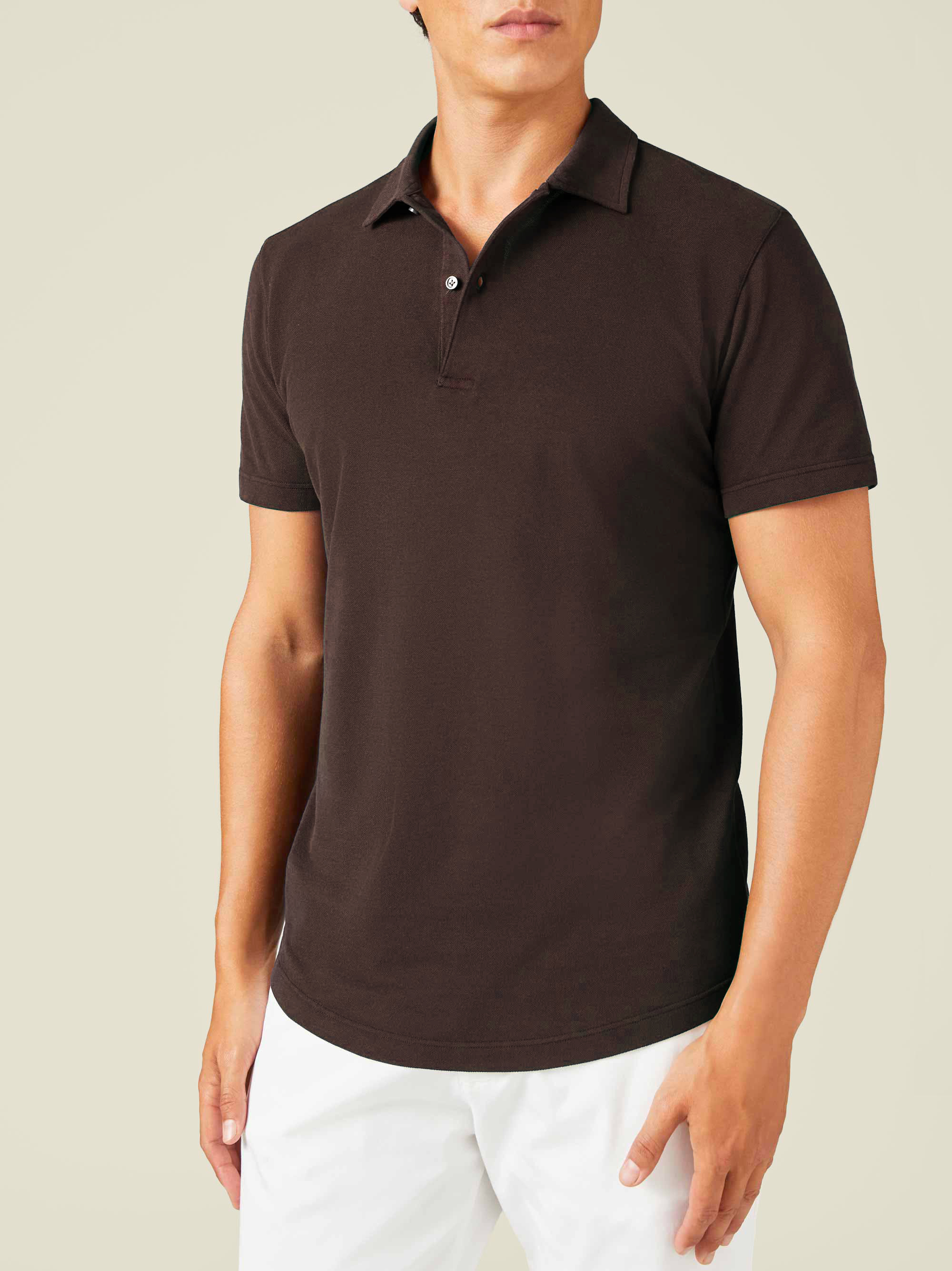 Luca Faloni Classic Polo In Chocolate Brown