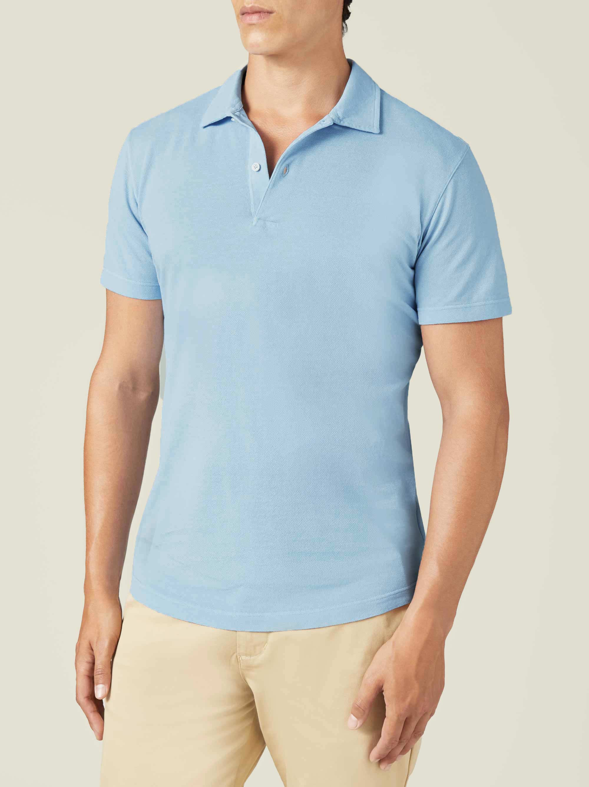 Luca Faloni Classic Polo In Light Blue