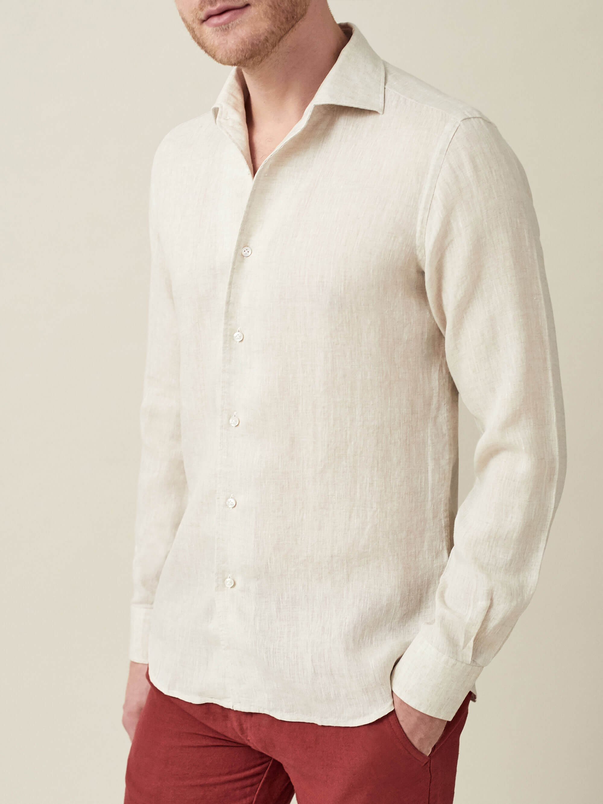 LUCA FALONI LINEN PORTOFINO SHIRT