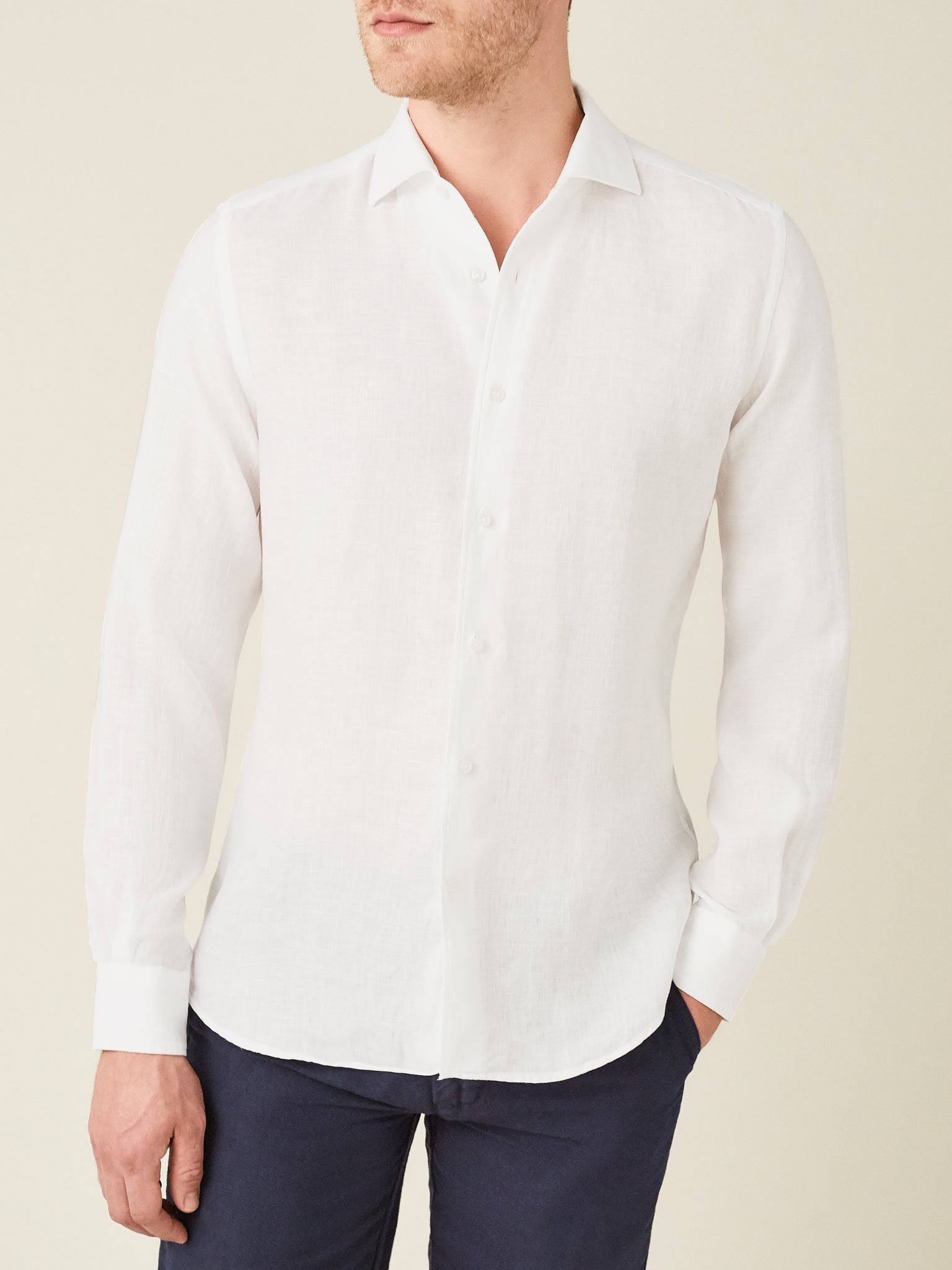 LUCA FALONI LINEN PORTOFINO SHIRT