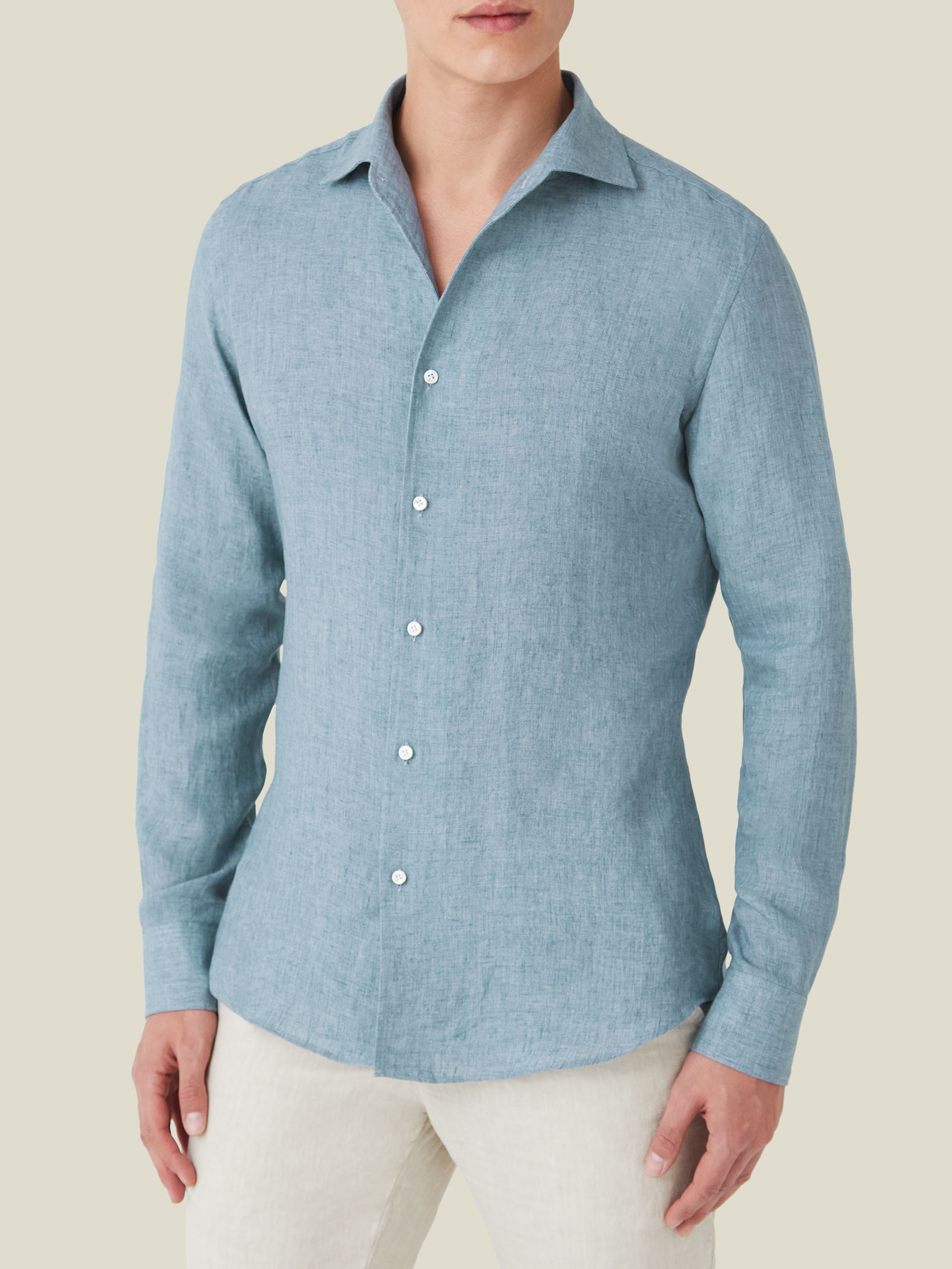 LUCA FALONI LINEN PORTOFINO SHIRT