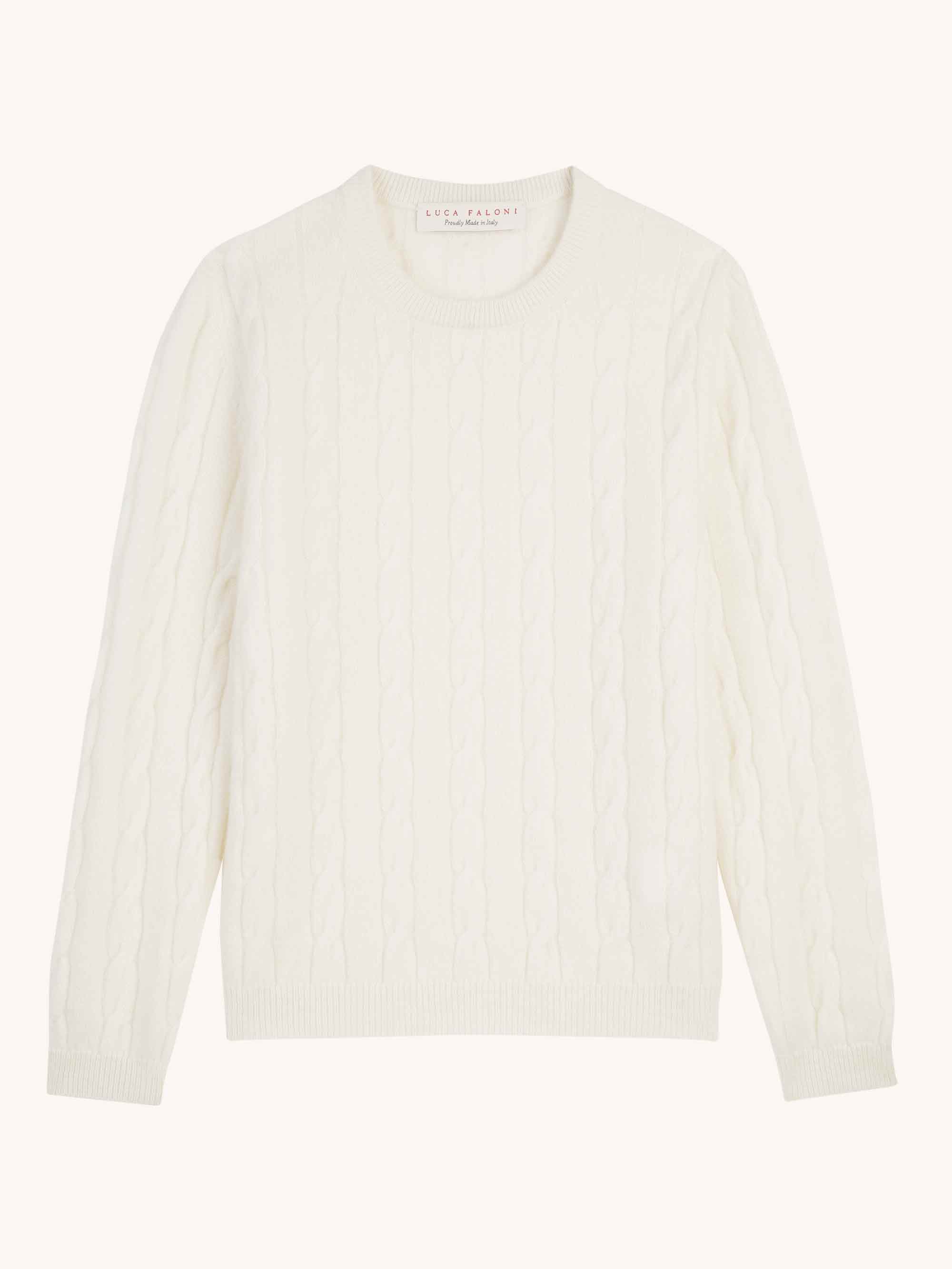 Luca Faloni Boys Crew-neck Jumper In Ivory