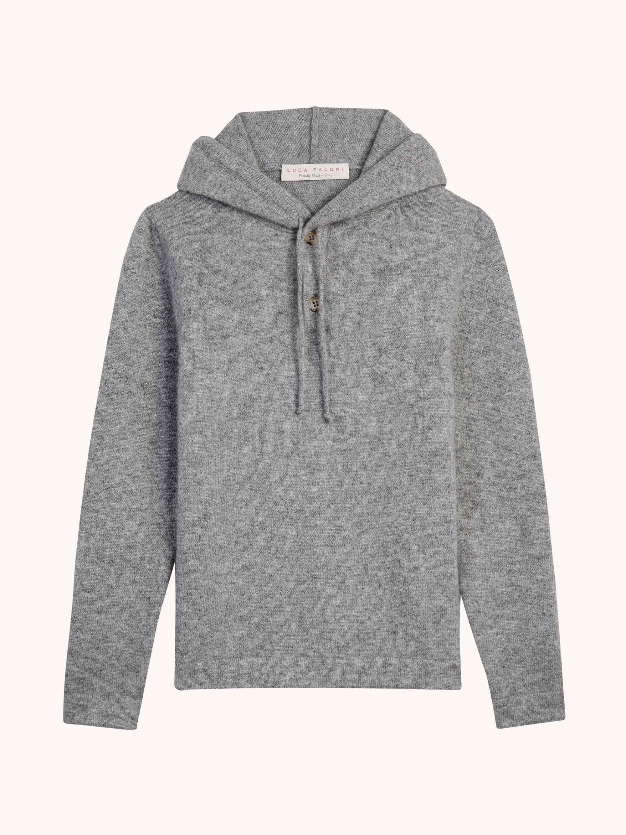 Luca Faloni Boys Hooded Jumper In Dolomiti Grey